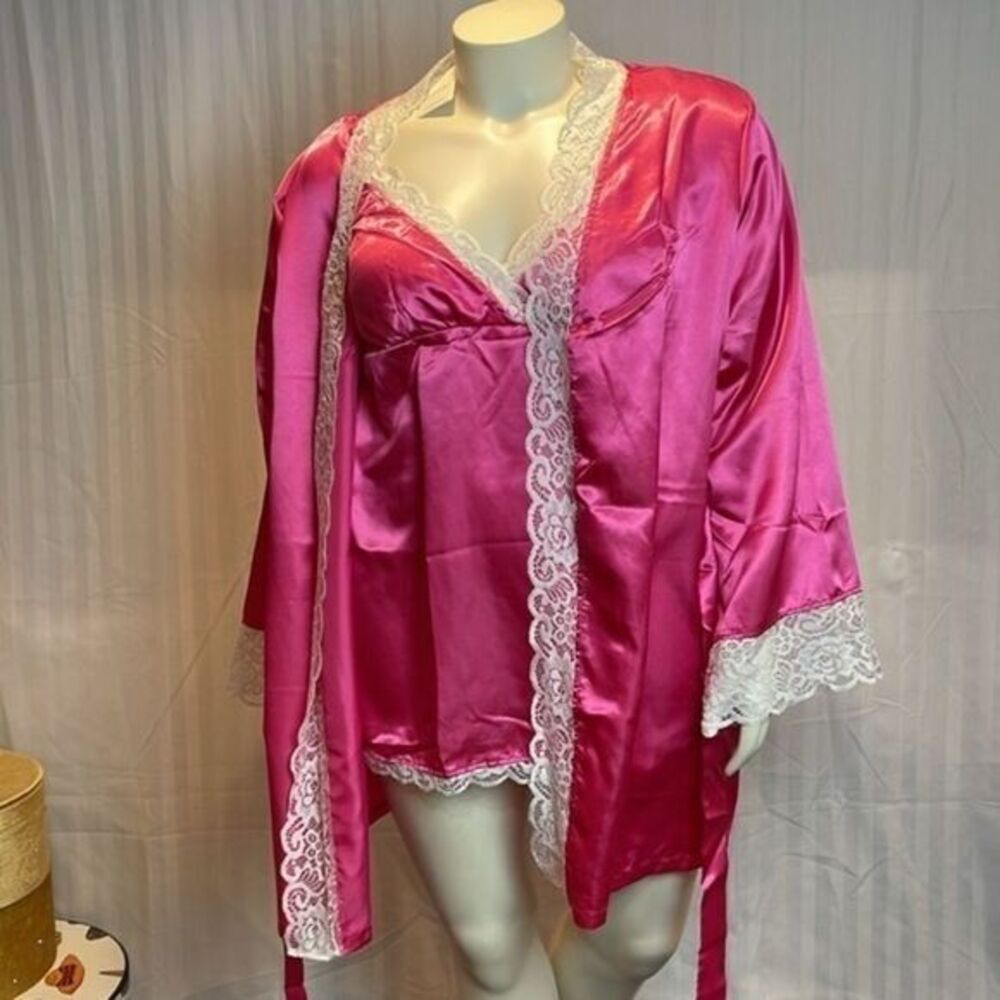 Ekouaer 2 Piece Set Satin Robe Size XXL 20W